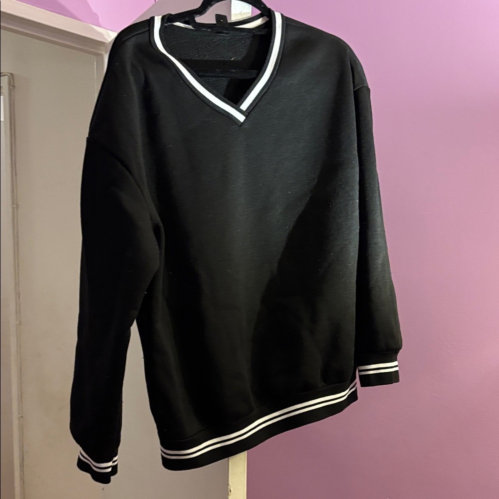 Black V-Neck Women’s Sweatshirt